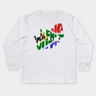 South Africa Typo Map Kids Long Sleeve T-Shirt